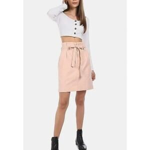 Gap Paperbag Mini Fairy Pink Belted Skirt WMNS 2 Pleated Front SoftGirl, Summer